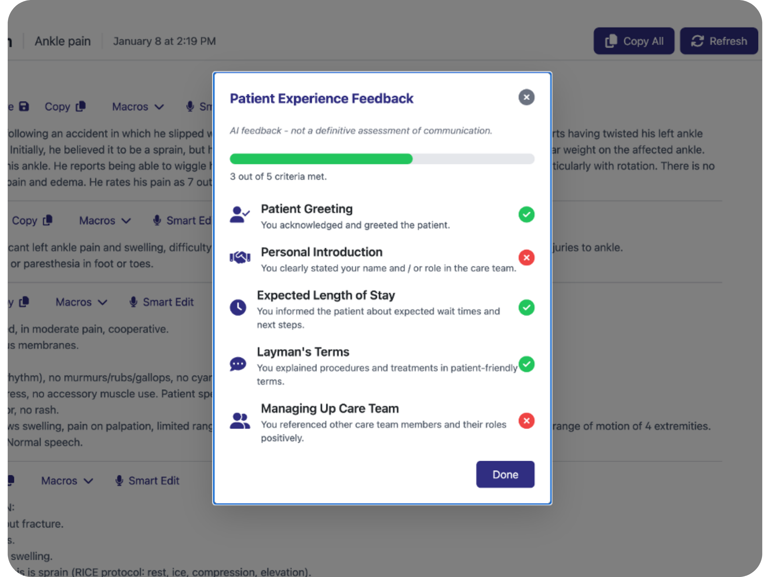 Patient Experience Feedback Interface